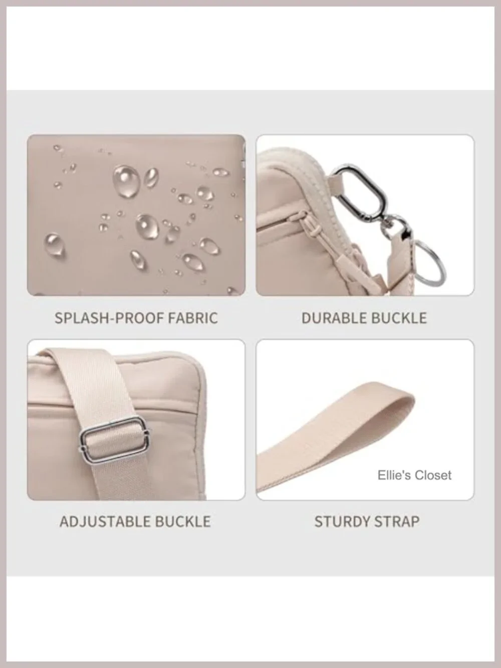 Small Nylon RFID Crossbody Bag with Adjustable Strap for Women